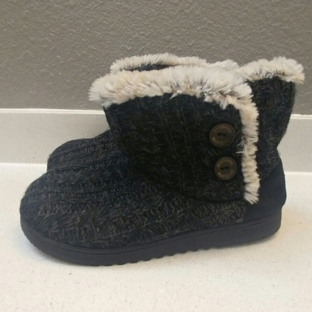 Dearfoams Women's Marled Cable-Knit Bootie Slipper